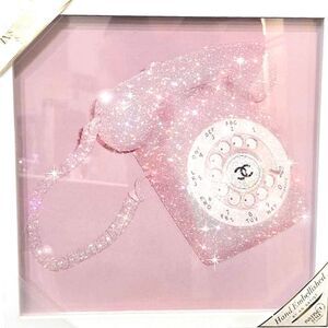 Instinct Style Phone Time w/Chanel Hand‎ Embellished Framed Glitter Wall Decor